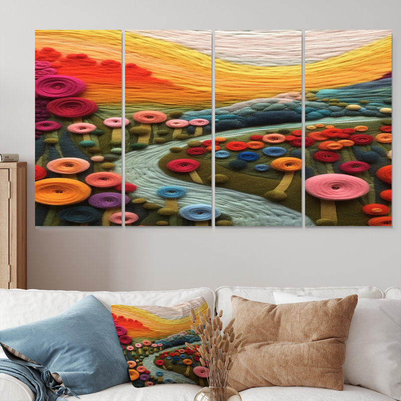 4 pièces d'art mural Quilt, H 32 po x l 64 po