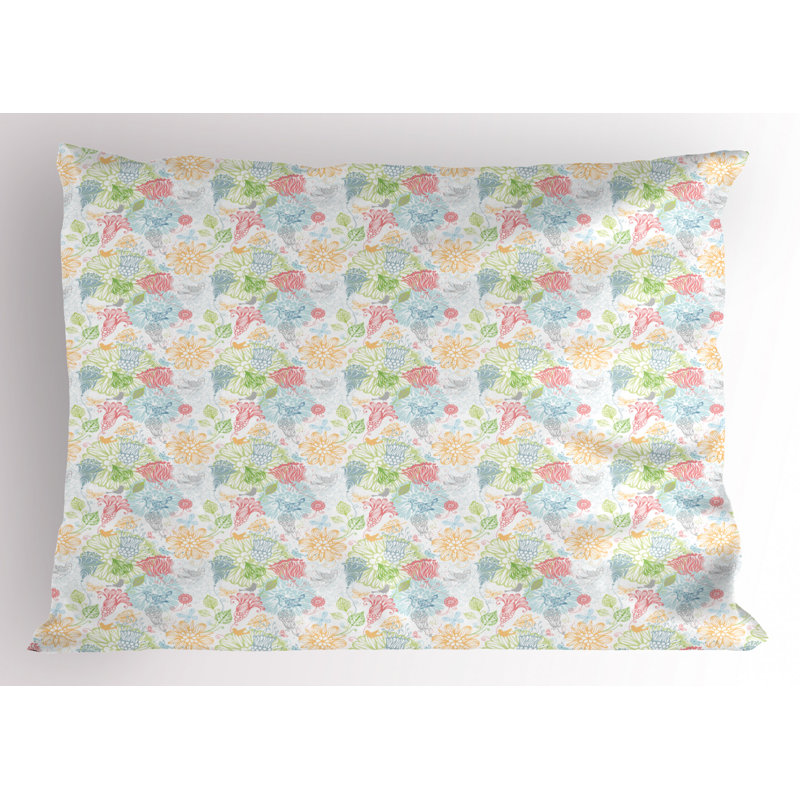 Flowers Polyester Sham Set, Twin