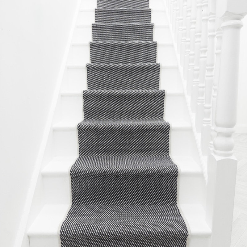 Stair Runner Solid Colour Flatweave Area Rug, Runner 60 x 450 cm
