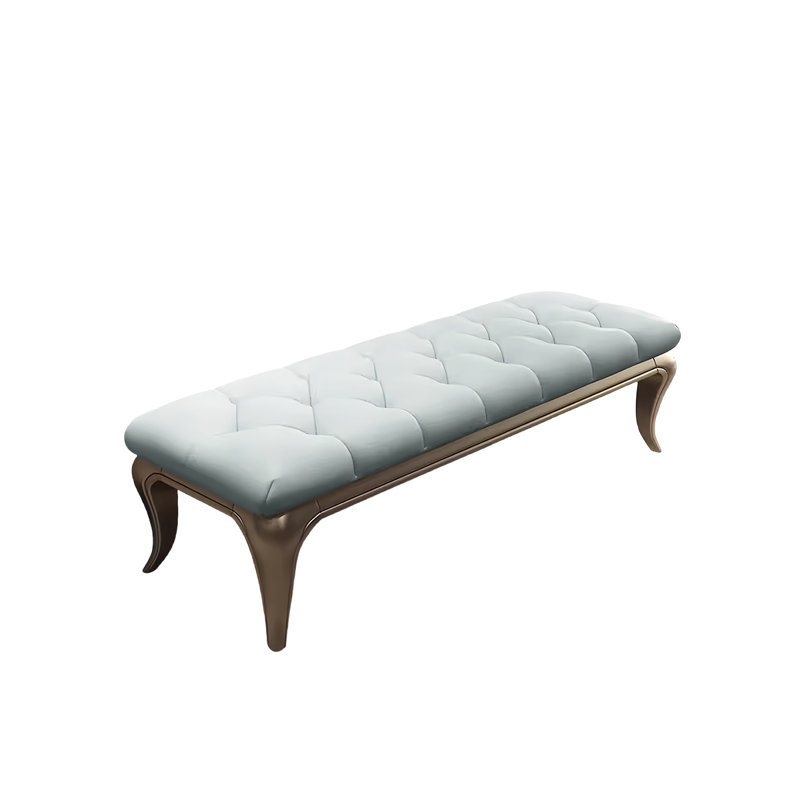 Larner Leather Match Upholstered Bench, Turquoise