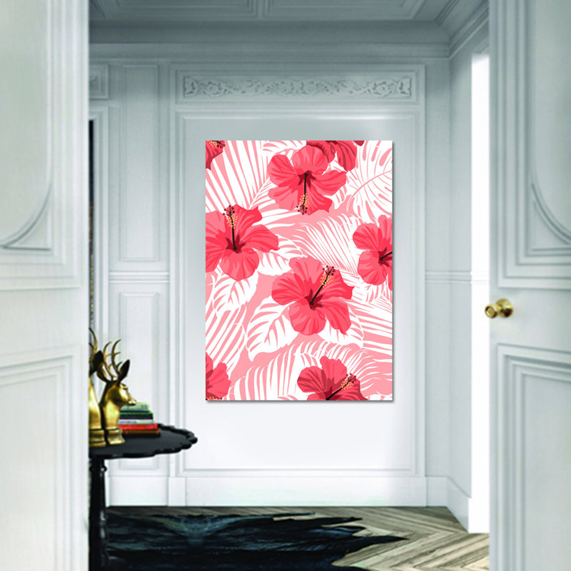 Pink Tropics Print, Rectangle 30" H x 40" W x 2.5" D