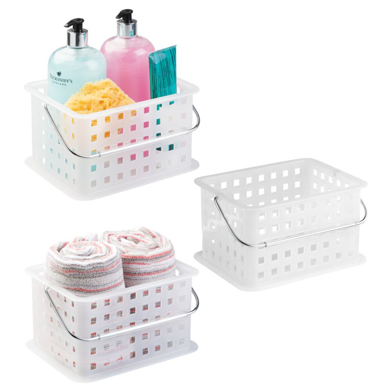 Panier de douche en plastique avec poignée - Serviteur de douche portable pour salle de bain ou dortoir College