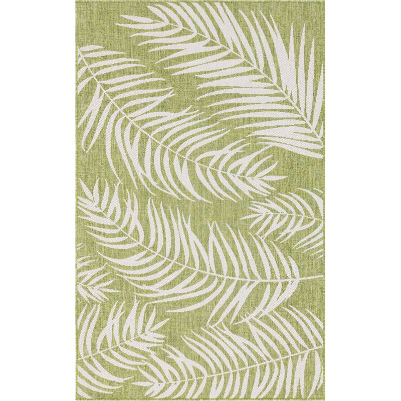 Outdoor Kona Area Rug Foliage Color, Rectangle 5' x 8'