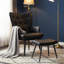 Fauteuil à oreilles et repose-pieds capitonnés-1583890534