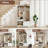 Hall Tree With Bench And Shoe Storage, 6-In-1 Entryway Organizer, MDF Wood, Embossed Wood  Finish-26585073