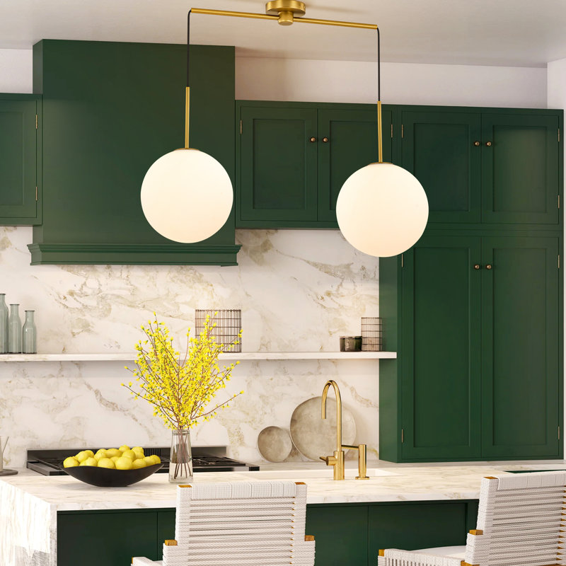 Luminaire suspendu pour îlot de cuisine 2 lumières Greville