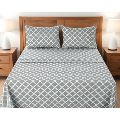 Ensemble de draps 4 pièces en microfibre pour très grand lit californien