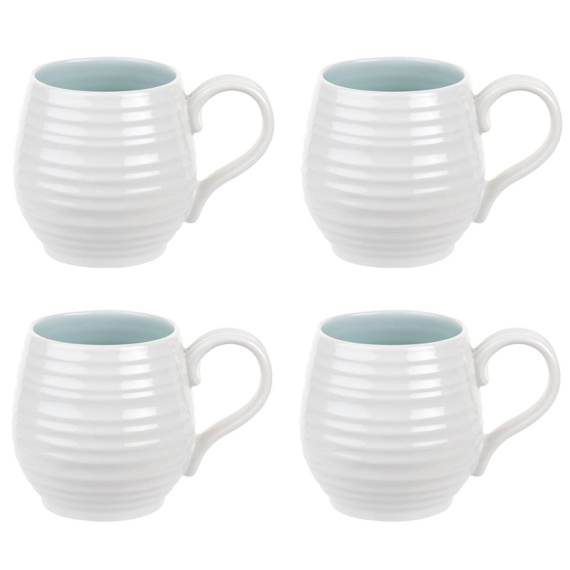 Sophie Conran, White - Barrel Mugs, White/Blue