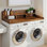 Comptoir de laveuse-sécheuse avec rebord, organisateur à double couche pour le rangement du linge, 54 po