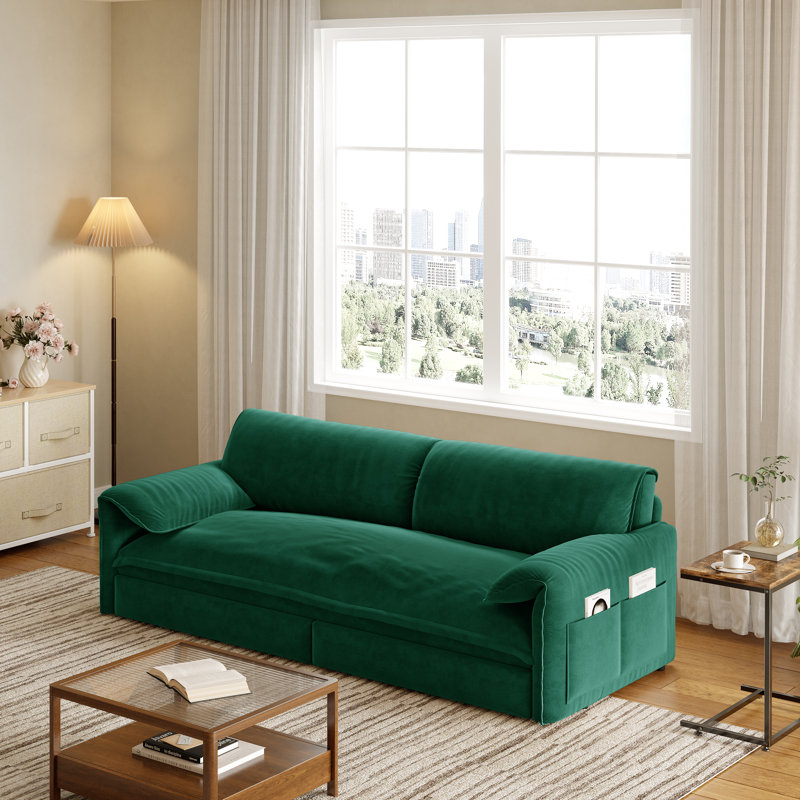 3-in-1 Convertible Sofa Bed Queen Size, Pull Out Sleeper Sofa with Adjustable Backrest, Modern Convertible Couch for Living Room, Apartment & Small Space