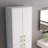 Modern Multi-Purpose Cabinet, White & Gold, 23.6 x 79.5 x 13.8 inches | 100% Melamine Coated Particle Board, Thickness: 0.7 inches | Stylish Storage Solution for Home & Office, Elegant Design & Durable Construction