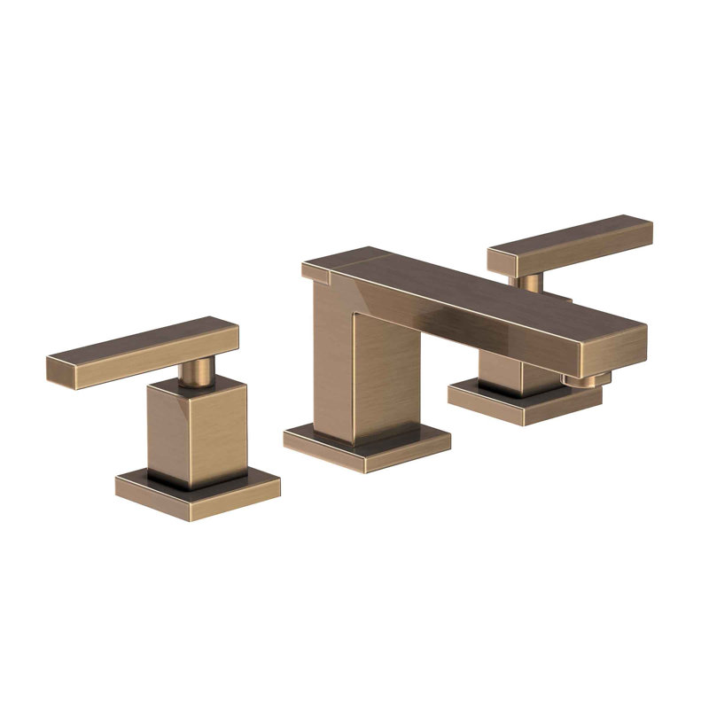 Skylar Widespread Bathroom Faucet with Drain Assembly, Antique Brass