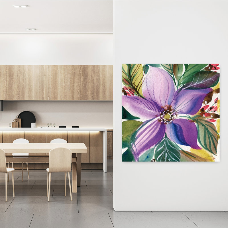Art floral contemporain abstrait floral, H 48 po x l 48 po