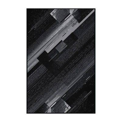 Tapis gris élégant et moderne lavable à la machine Ottoline
