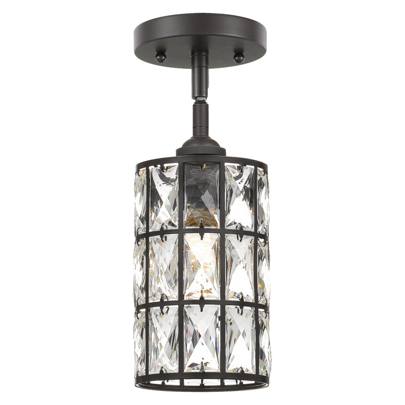 Luminaire suspendu cylindrique 1 lumière, Bronze occidental