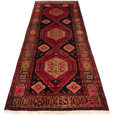 Tapis noir Konya Anatolian 4 pi 3 po x 11 pi 6 po