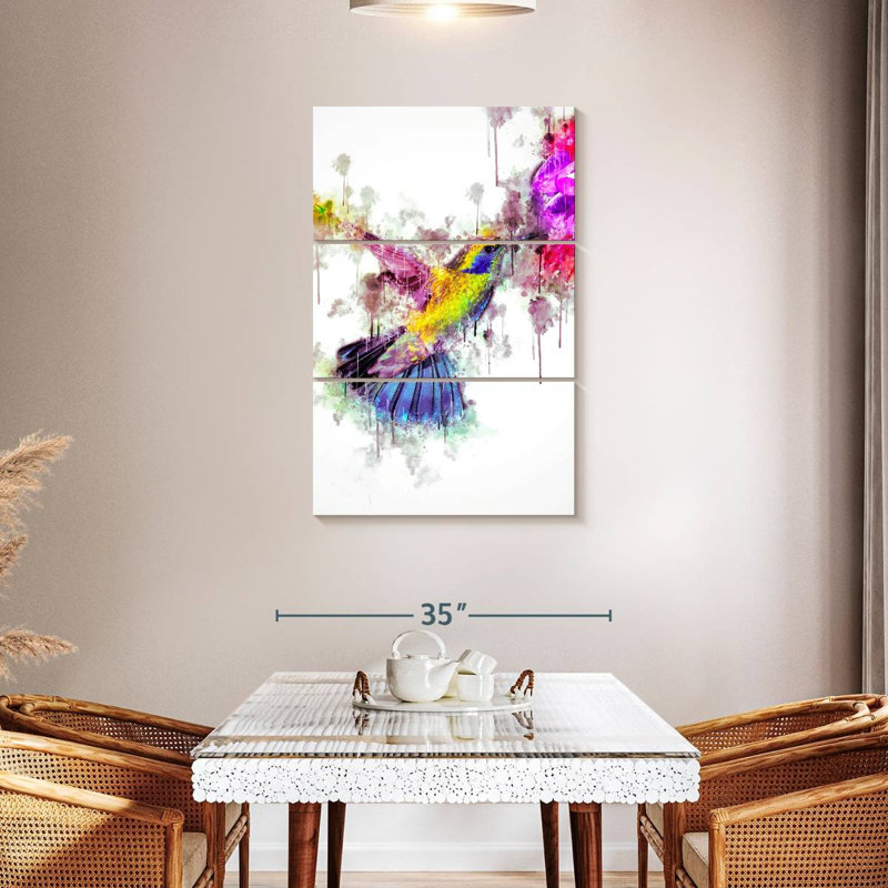 Brampt Colored Hummingbird, 45" H x 28" W