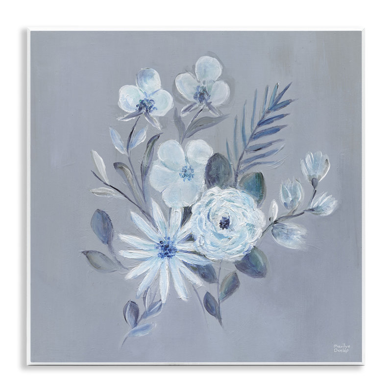 Blue Toned Floral Bunch Wall Plaque, design by Marilyn Dunlap