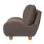 Chaise d'appoint rembourrée moderne Vernon avec silhouette courbée, coussins de dossier doubles et pieds en bois-129452199-129452201