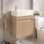 Meuble-lavabo suspendu de 47 cm (18,5 po) avec lavabo réversible en résine (gauche ou droite) et porte à ouverture par simple pression