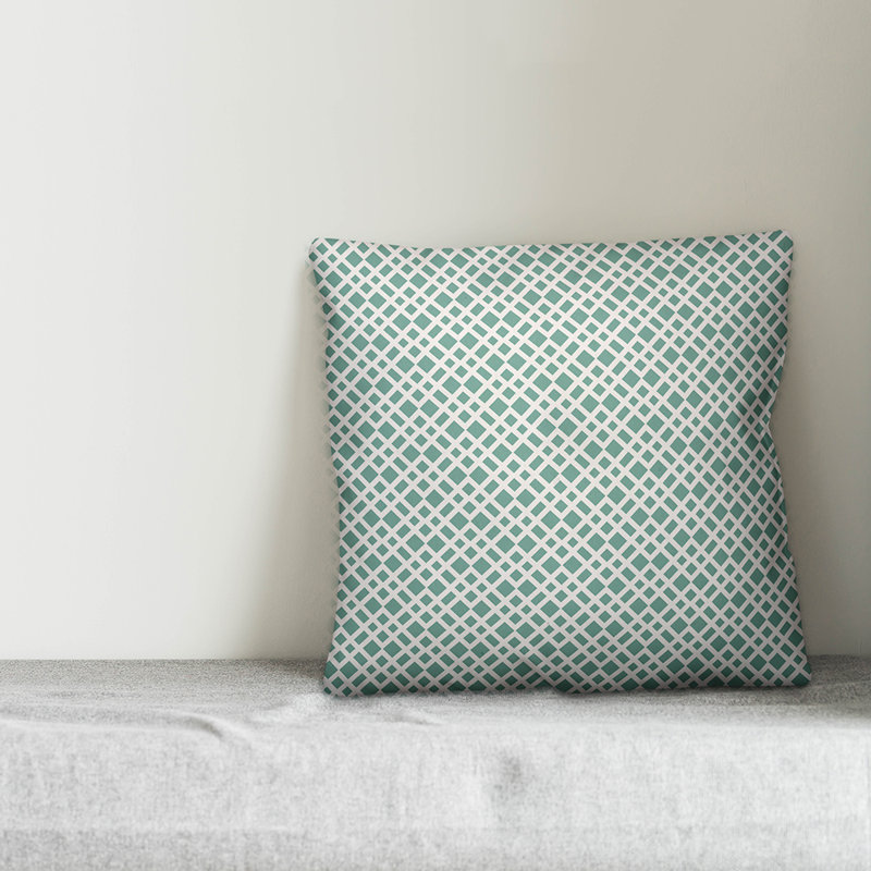 Housse de coussin Lattice, 20 po x 20 po, Bleu sarcelle