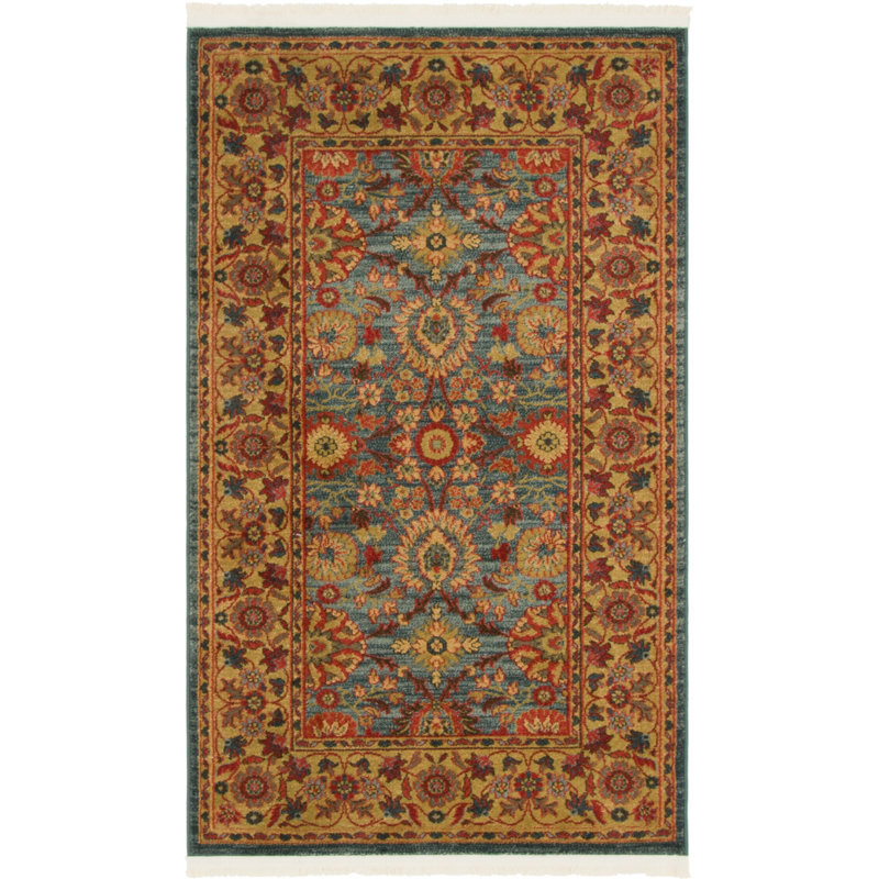 Tapis bleu clair tissé au métier mécanique Moore, Tapis de couloir 2 pi 7 po x 10 pi