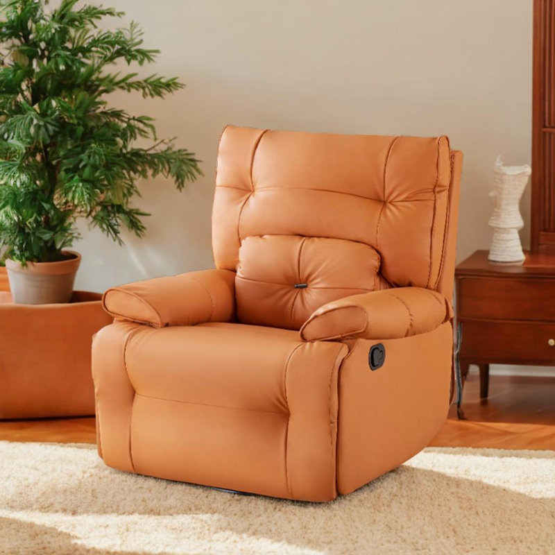 Fauteuil inclinable pivotant en similicuir Nolff, Orange