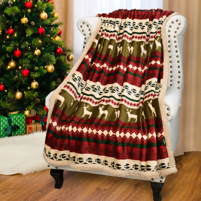 Jeté de Noël en molleton Sherpa