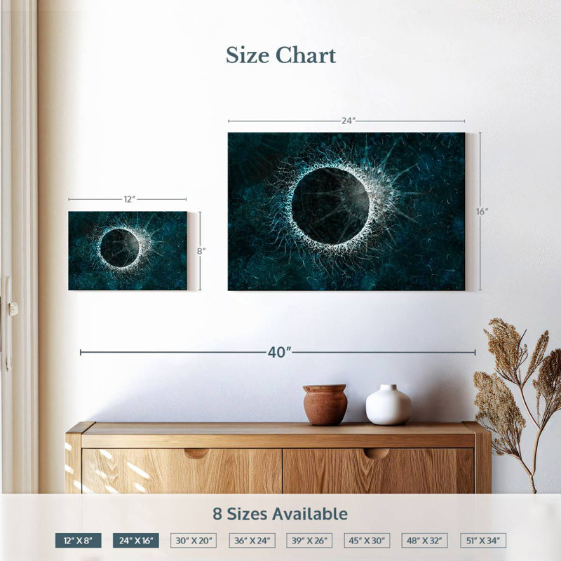 Avery Abstract Solar Eclipse, 16" H x 24" W