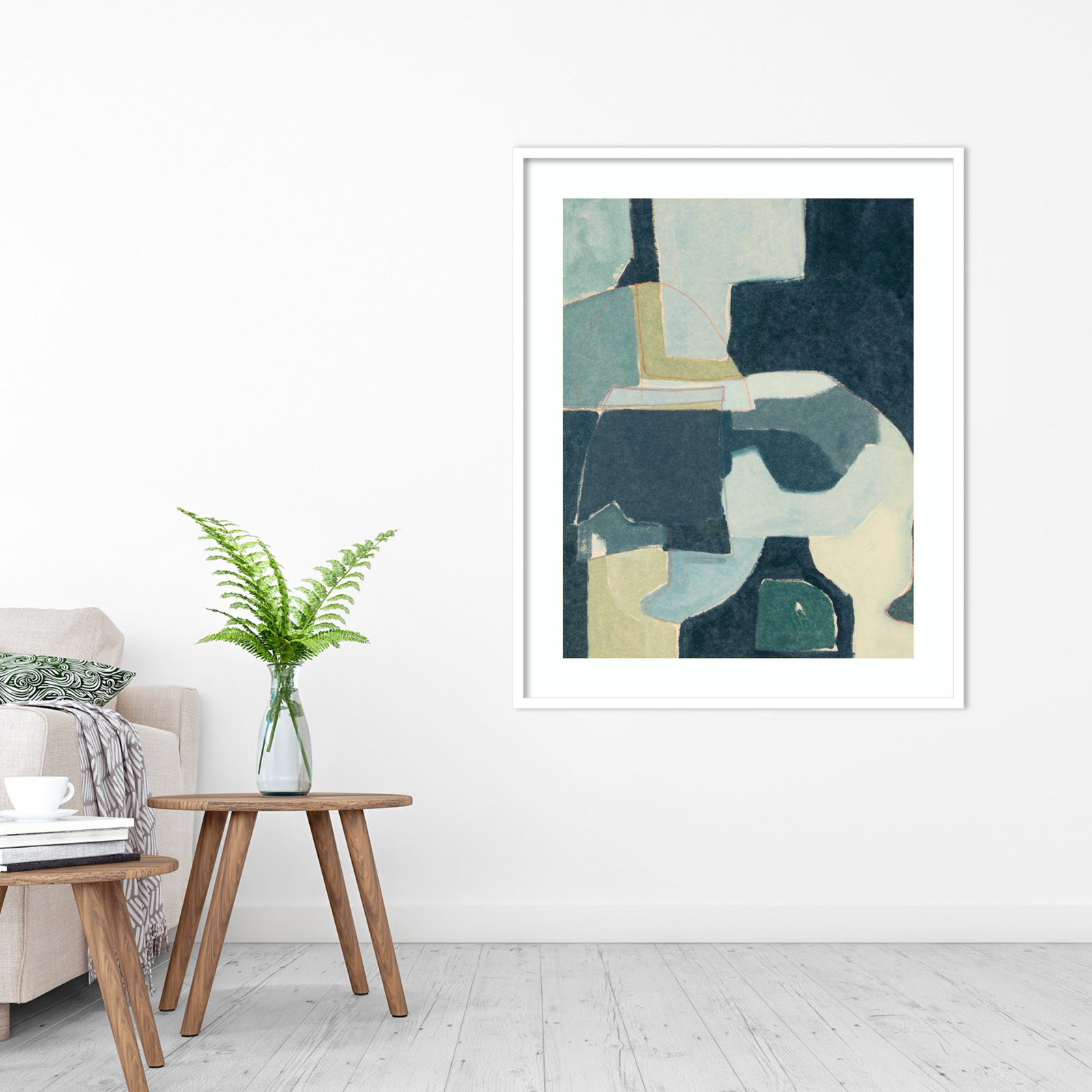 Blue Note III Print by Rob Delamater, White Framed, 41" H x 33" W x 1" D