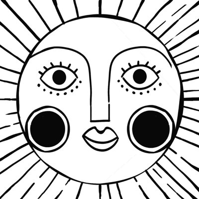 Sun Face - Wrapped Canvas Print