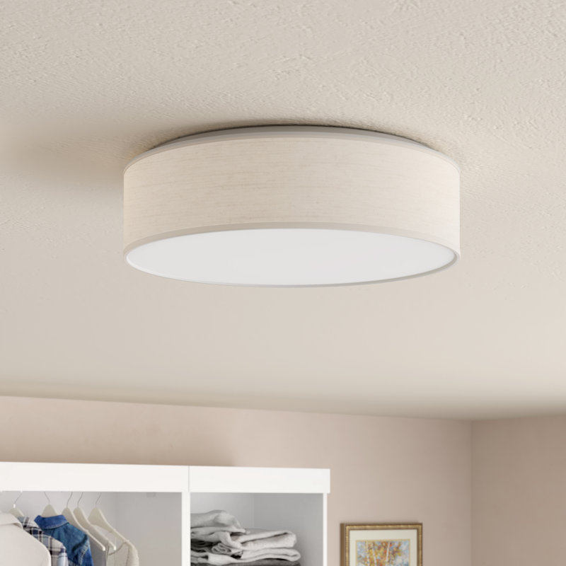 Armande Linen LED Flush Mount, White