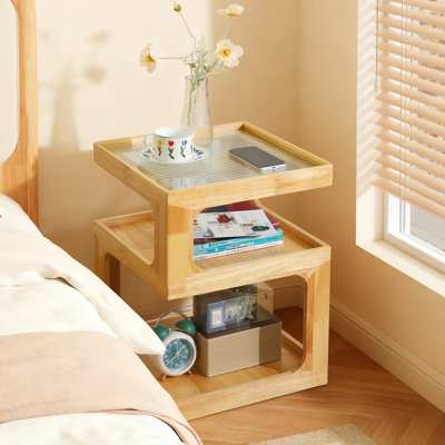 15.75cm W Solid Wood Bedside Table