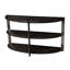Console ovale, fini anthracite, 2 étagères, structure robuste en bois et métal, design demi-lune, gris. Parfait pour le salon, la chambre ou l'entrée.