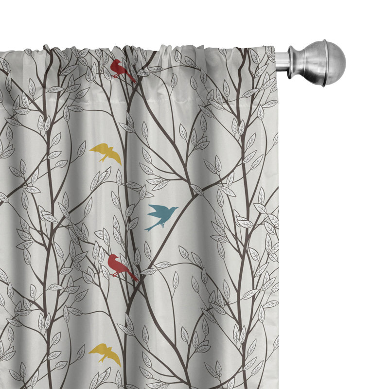 Nature Semi-Sheer Rod Pocket Curtain Panels, 28" x 63", Brown