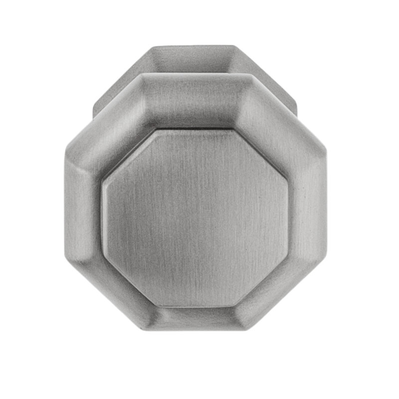 Poignée géométrique en nickel satiné de 1/8 po Octagon, Nickel satiné
