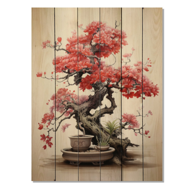 Japon, art méditatif corail, bonsaï sur bois, H 40 po x l 30 po x P 0,78 po