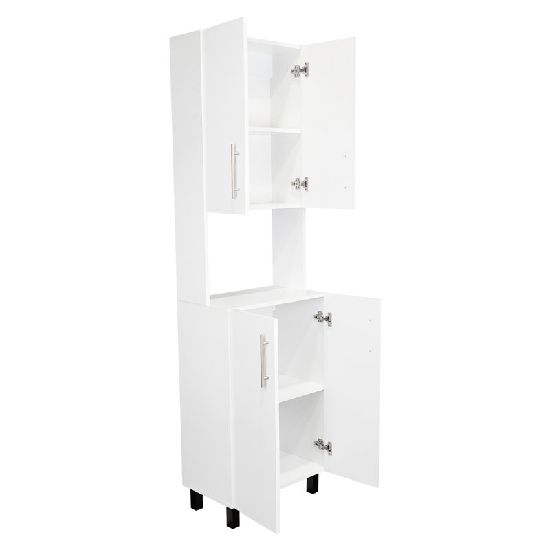 Garde-manger de 76,8 po à deux portes et deux portes avec huche et cinq tablettes, armoire à micro-ondes, armoire de rangement, rangement de cuisine, armoire de garage, cuisine