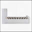 Lit plateforme élégant gris clair avec tête de lit à oreilles et structure en contreplaqué durable pour les chambres modernes