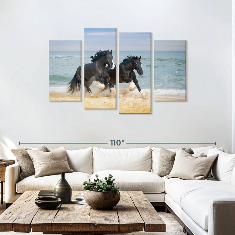 Brampt Black Shire Horses, 48" H x 75" W