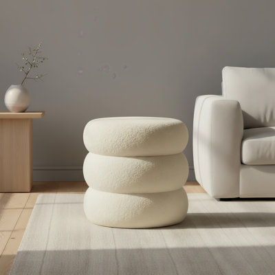 Cream-Colored Cloud Storage Ottoman