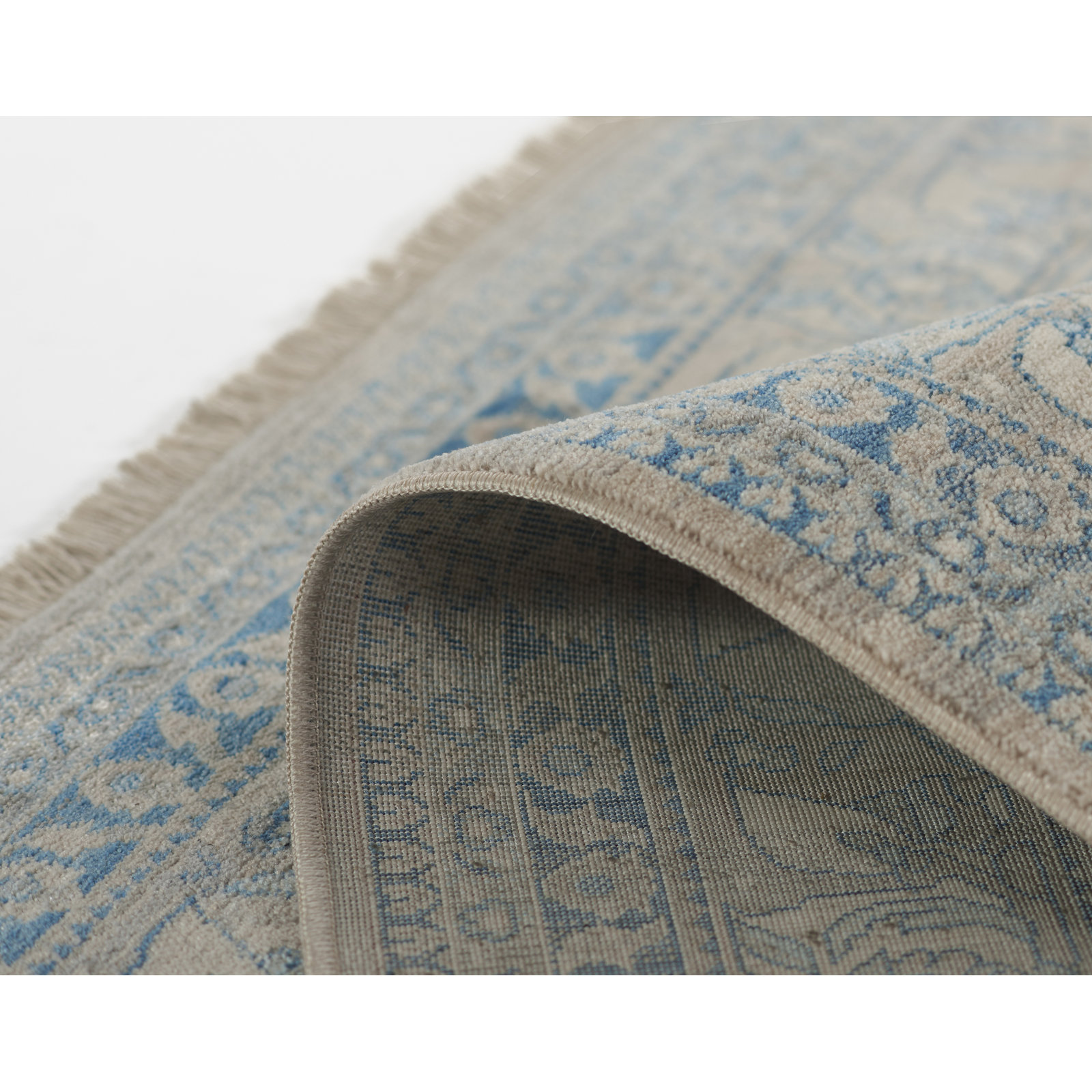 Velay Blue Gray Oriental Rug, Rectangle 2' x 3'