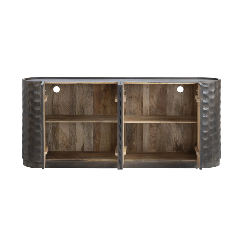 Makassar 76'' Wide Solid Wood Sideboard, Dark Brown