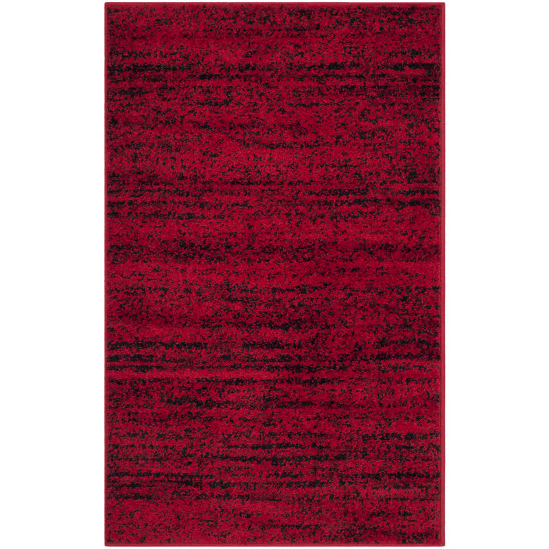 Riebe Red/Black Area Rug, Rectangle 2'6" x 4'