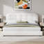 Lit plateforme tapissier avec tête de lit Boucle, base de lit Cloud, coins arrondis doux-558553786-558553783