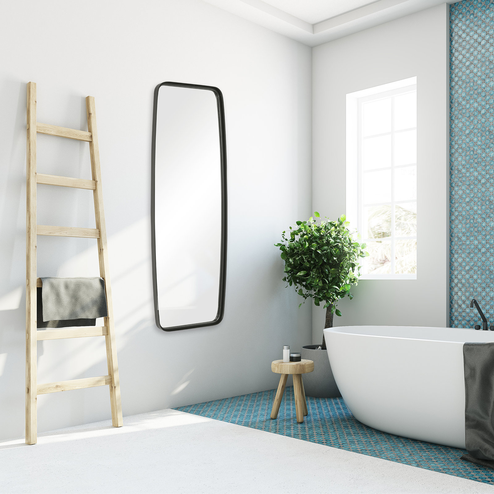 Belle Accent Mirror, 60" x 21", Black