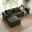 Chaise modulaire sans accoudoirs avec repose-pieds, siège profond avec ressorts ensachés, aucun assemblage requis, canapé modulaire à compression pour salon, vert-131507166