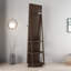 Modern Rustic Brown Jewellery Cabinet With Swivel Base Mirror - Stylish Organizer For Women-98969516
