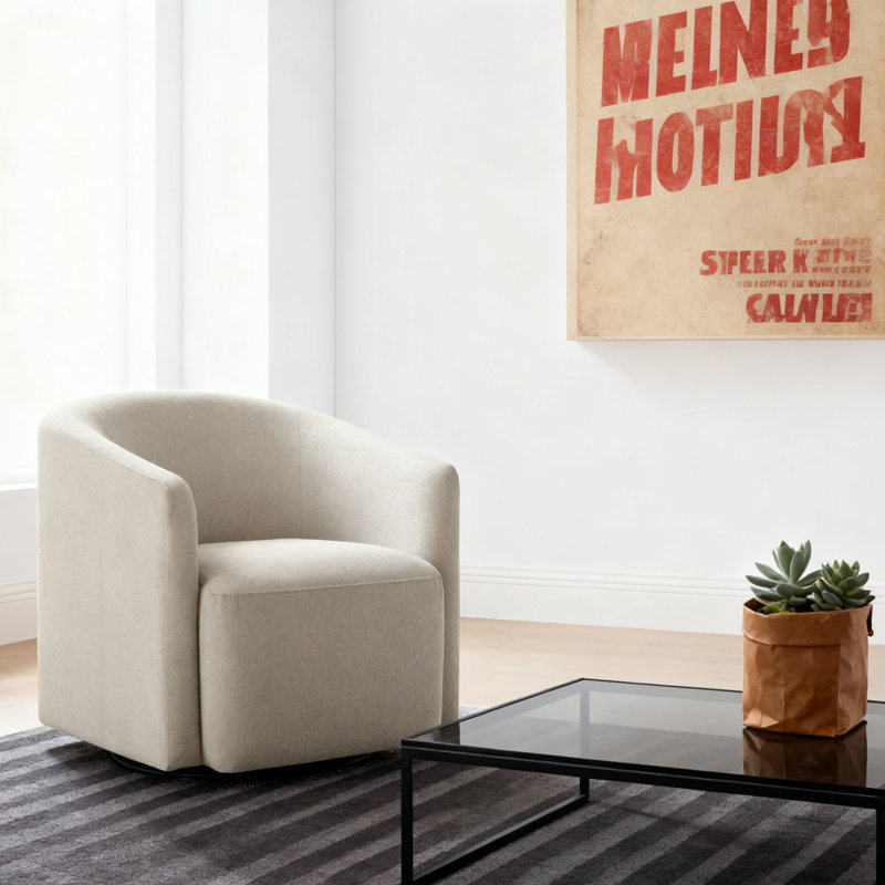 Fauteuil demi-tonneau Modern, Blanc