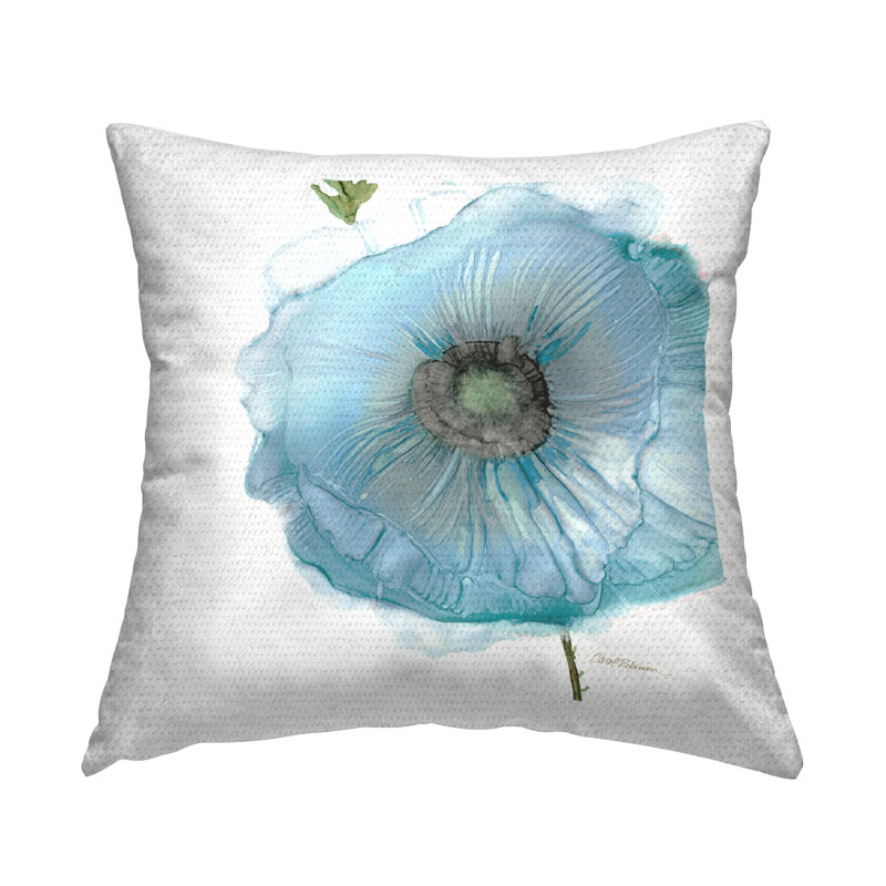 Coussin d'extérieur imprimé Modern Modern Poppy Petals par Carol Robinson